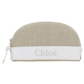Chloé Bolsa Pouch com Logotipo Bordado SENSE Branco