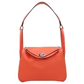 Hermès Lindy Evercolor Orange Field Silver Stamp Orange