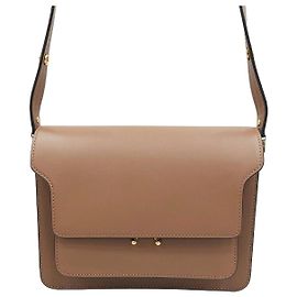 Marni Bolsa de Ombro Trunk em Pele de Vitelo Medium Laranja