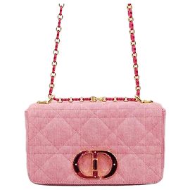 Dior Bolso de hombro Karo Medium Denim Bright Pink Rosa