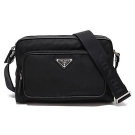 Prada Medium Re-Nylon and Saffiano Leather Shoulder Bag VOOO Black