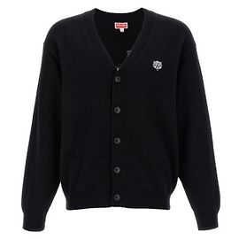 Kenzo Bestickter Happy Tiger Cardigan Schwarz