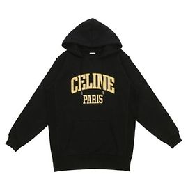 Céline Sweat à capuche oversized en molleton de coton Doré
