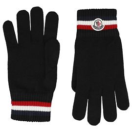 Moncler Three-Stripe Band Wool Gloves Black Multiple colors