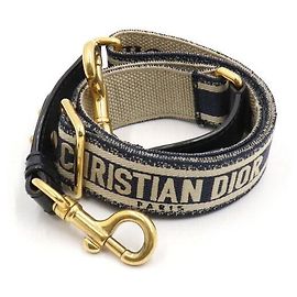 Dior Bestickter Canvas-Schultergurt mit Ring Blau