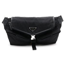 Prada Leder-Schultertasche Crossbody Schwarz