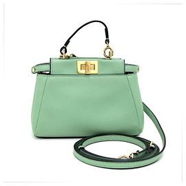 Fendi Borsa a tracolla e spalla Peekaboo Micro Nano Verde