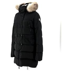 Moncler Fragonnette Fox Fur Women's Long Down Jacket Black