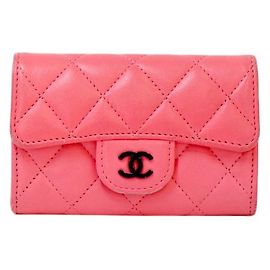 Chanel Kartenetui mit Klappe in Rosa Pink