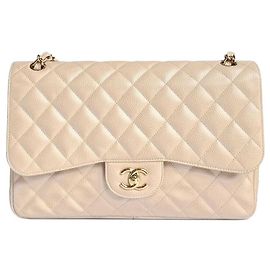 Chanel Caviar Classic Jumbo Braun