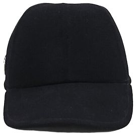 Prada Gorro de Lã New Triangle Logo Prata