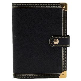 Louis Vuitton Navy Suhali Leather Agenda PM Diary Cover and Inserts Blue