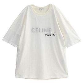 Céline Camiseta de doble capa en jersey de algodón fino Blanco