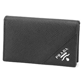 Prada Saffiano Metal Logo Card Holder Black