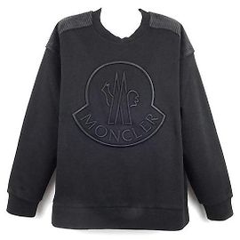 Moncler Sweat-shirt à logo brodé Noir