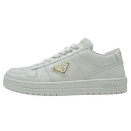 Prada Downtown Leder-Sneaker Weiß