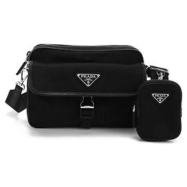 Prada Bolsa de ombro/transversal em Re-Nylon com logótipo triangular Multicor