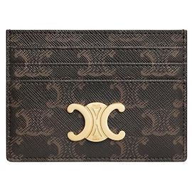 Céline Triomphe Card Holder Triomphe Canvas Black