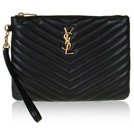 Saint Laurent Pouch monogram matelassé Nero