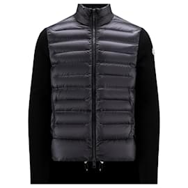 Moncler Black Padded Cloth Jacket Men Black