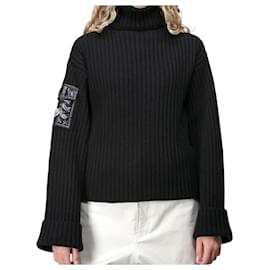 Moncler Logo Strick Schwarz Schwarz