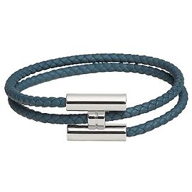 Hermès Bracciale Tournis Tresse da uomo Blu