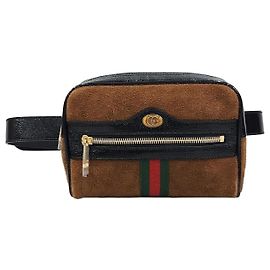 Gucci Sac Ceinture Ophidia Web Small en Daim Marron Web New Product Marron