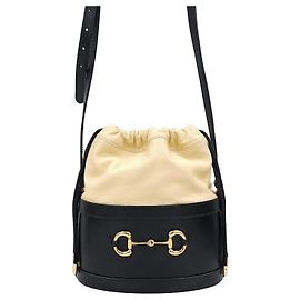 Gucci Borsa a secchiello in pelle nera Horsebit Nero