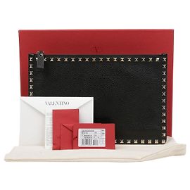 Valentino Rockstud Clutch Rot Leder Rot