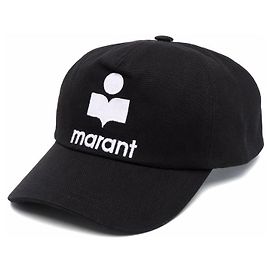 Isabel Marant Tyrone Cap mit gesticktem Logo BKEC Schwarz