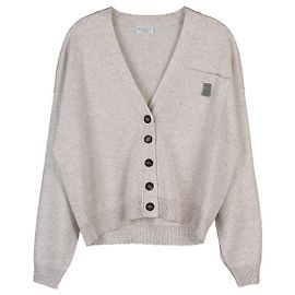 Brunello Cucinelli Cardigã de cashmere para mulher Prata