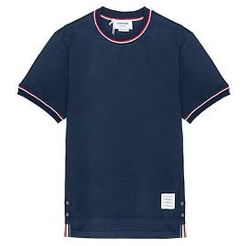Thom Browne Baumwoll-Milano-T-Shirt mit Streifen Schwarz