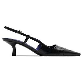 Burberry Leather Chisel Sling Bag Pumps Black