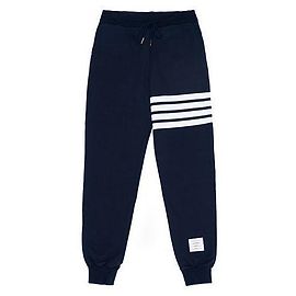 Thom Browne Pantalones de jersey de punto loopback a rayas La Prima Stripe Loopback Knit Negro