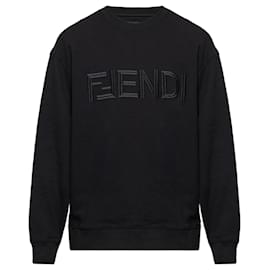 Fendi Jersey-Sweatshirt Schwarz
