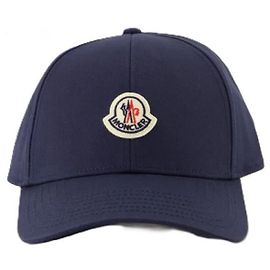 Moncler Boné de beisebol em gabardine de algodão Azul
