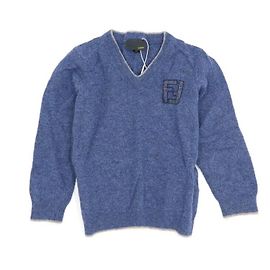 Fendi Strickpullover mit V-Ausschnitt für Babys Blau