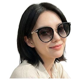 Gucci Gafas de sol Asian Fit Acetate Black Round Multicolor