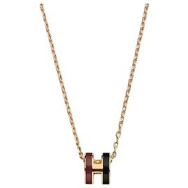 Hermès Collana da donna Mini Pop Rocabar Pendant Two-Tone Gold Giallo