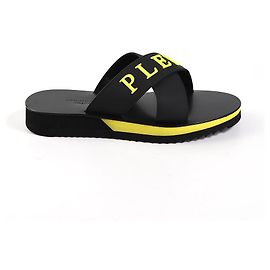 Philipp Plein Logo Napa Leather Slide Slippers Lime Multiple colors