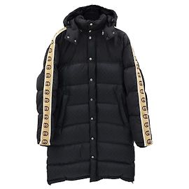 Gucci Casaco longo acolchoado em jacquard entrelaçado Preto