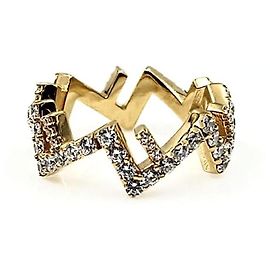 Bague Fendi Logo Cubic Dorée Doré