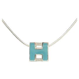 Hermès Collier Cube Bleu