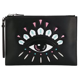 Kenzo Clutch Genzō Big Eye ricamata rossa e nera Nero