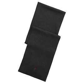 Ralph Lauren Sciarpa a coste ricamata Red Pony Gray Nero