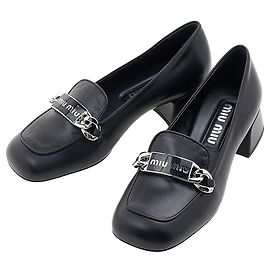 Miu Miu Women's Leather Loafers Black