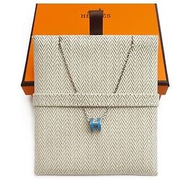 Hermès Collier Pop Ash Silver Blue Jean Mini Full Set Multicolore