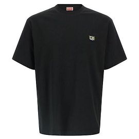 Kenzo Camiseta de algodón bordada Wild Tiger Negro