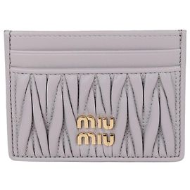 Miu Miu Napa Leather Card Holder Purple