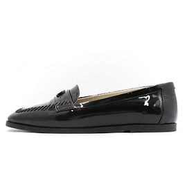 Chanel Black Patent Leather Women's Loafers Black